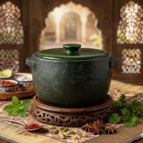 Natural Soapstone Biryani Pot with Lid