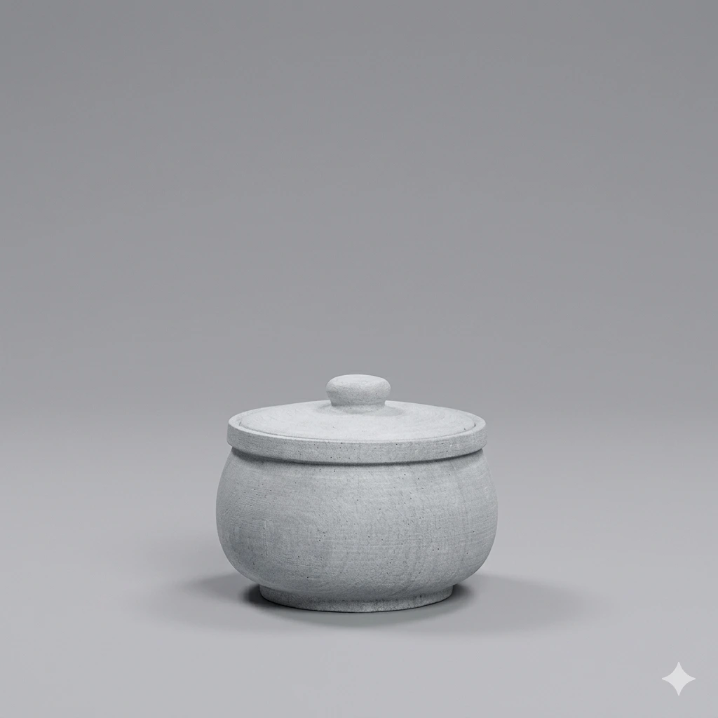 Handcrafted Soapstone Curd Pot / Salt Jar - Image 3