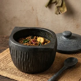Handcrafted Kerala Soapstone Kalchatti Cooking Pot