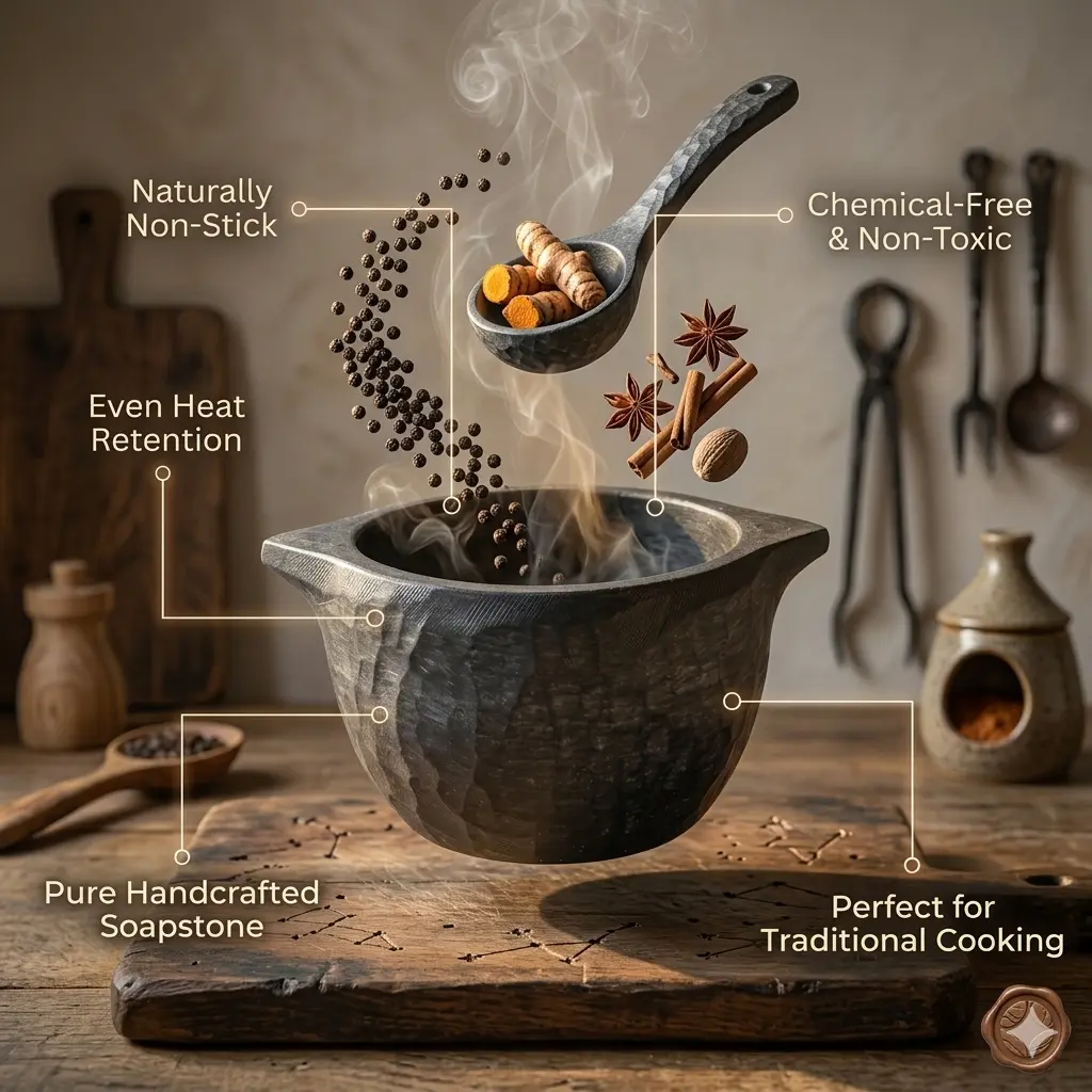 Handcrafted Soapstone Kalchatti - Image 5