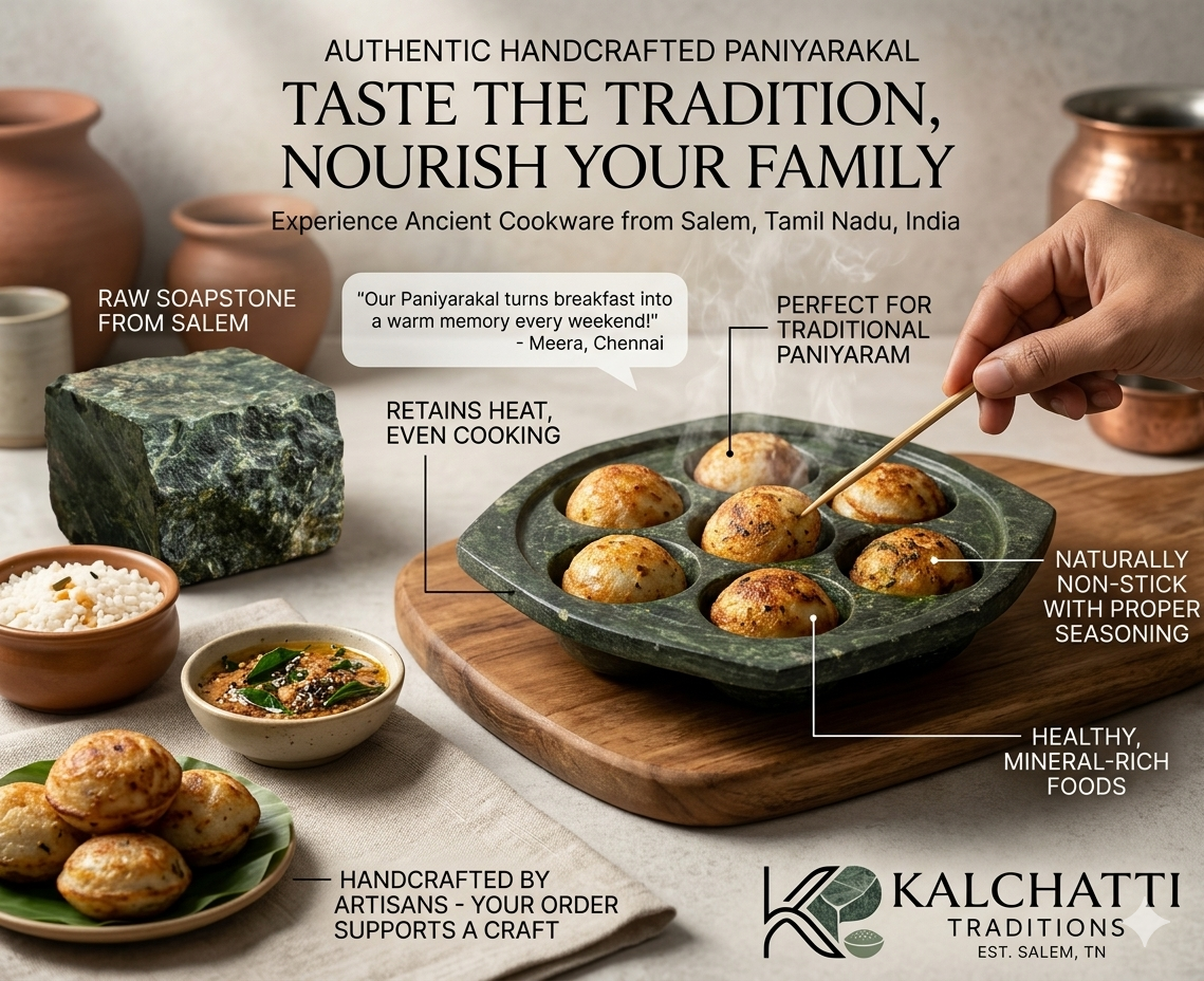 Traditional Soapstone Paniyaram Chatty - Image 2